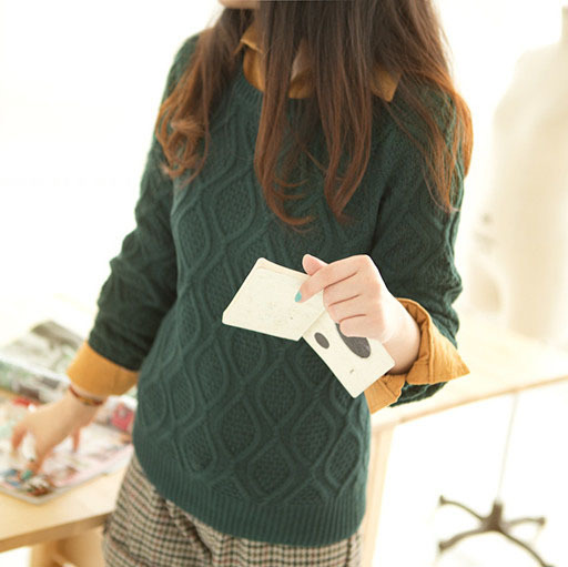 韩版修身学院派针织衫...