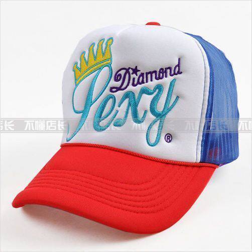 80后人气混搭◆皇冠刺绣sexy diamond 潮女性感货车帽 网帽子