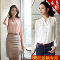 GOSS正品 2012韩版春装新款 女装大码长袖宽松 雪纺衬衫 女士衬衣