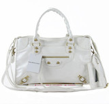 新款限时秒杀！热销女包Balenciaga巴黎世家机车包中号 特价白色