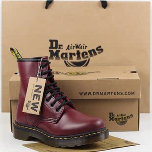  香港代购Dr.martens1460专柜正品樱桃红8孔硬皮马丁靴短靴女靴男