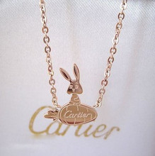 cartier joyería Cartier collar de oro rosa de conejo pequeño rábano titanio Collar de acero es un deber-conejo
