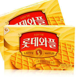  韩国原装乐天LOTTE 奶油鸡蛋瓦夫 华夫饼干*160g 超大实惠装