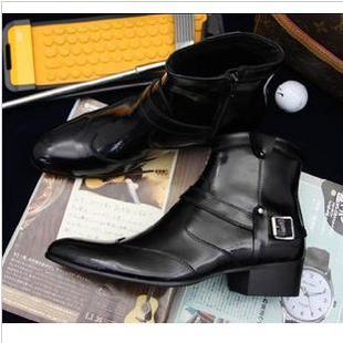  新款韩版时尚男式靴子 男靴子 潮流短靴 男牛仔靴 英伦高帮靴