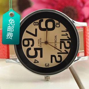  包邮正品 简约红色学生儿童女表皮带 卡通款时尚女孩时装手表