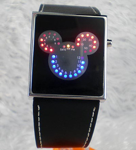  特价 LED光能表、米奇表、韩国 男表 石英表 新概念 电子流行手表