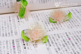 吉恒。手工DIY配件.<span class=H>服饰配件</span>.(透明缎带花) --桔粉  1.9元/5朵