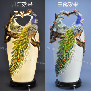  同心孔雀台灯-婚庆礼品结婚礼物/高档实用时尚创意/摆件装饰用品