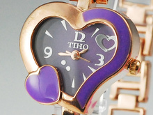 Correa de Corea por goteo en forma de corazón púrpura señoras señoras reloj pulsera relojes 2011 nueva lista