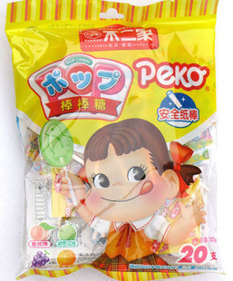  不二家棒棒糖水果糖蜜桃/葡萄/蜜瓜/香橙125g婚庆喜糖果 满百包邮