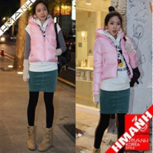 韩版超人气杂志款 可爱淑女可拆袖羽绒棉棉服