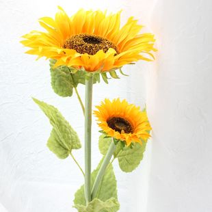  高仿真花落地大型花艺客厅绢花仿真花假花 2头毛杆梵高的向日葵