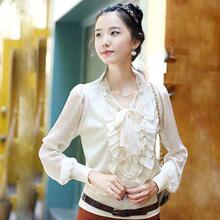 styleonme 2010秋装新款韩版女装 蕾丝荷叶边OL薄款针织衫 265