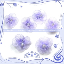DIY串珠材料(6) Z-008 紫色五瓣小雪纱花5元20个