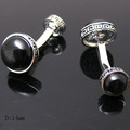  皇冠消保 外贸袖扣袖钉长脚黑色猫眼cufflinksct169