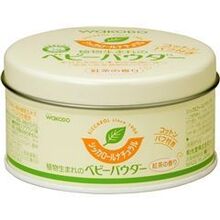 日本直发和光堂 顶级玉米绿茶香保湿 爽身粉 无滑石粉 铁盒