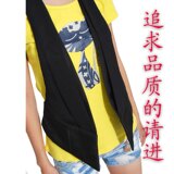 超低回馈！2010秋新款韩版原单黑色雪纺双面挂脖时尚小马甲/马夹