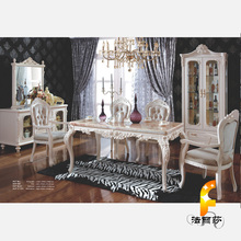 法丽莎家具 法式新古典 餐桌椅组合 大理石餐桌 实木长餐台 9802