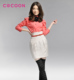 COCOON可可尼2012新品高腰收腰米色包臀短裙201209009原价698