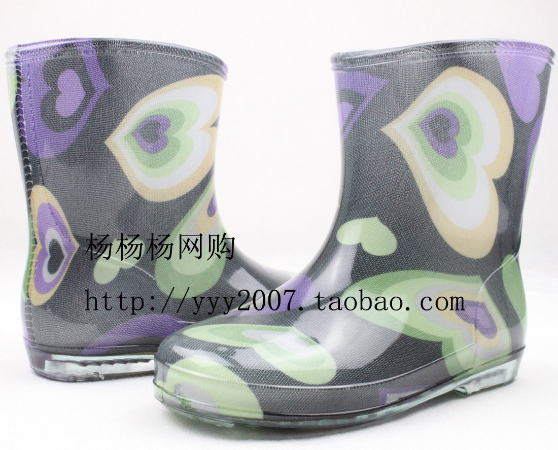 特卖 全新环保料儿童雨鞋 儿童水晶雨鞋 雨靴 091黑
