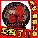 包快递 结婚礼品结婚礼物婚庆娃娃工艺品炭雕碳雕摆件 喜结良缘
