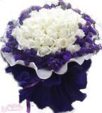 今日特价！鲜花北京鲜花速递★51朵白玫瑰花束花店送花生日鲜花