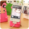 韩国卡通橡胶支架iPhone45S苹果htc小米三星手机通用托盘支架底座