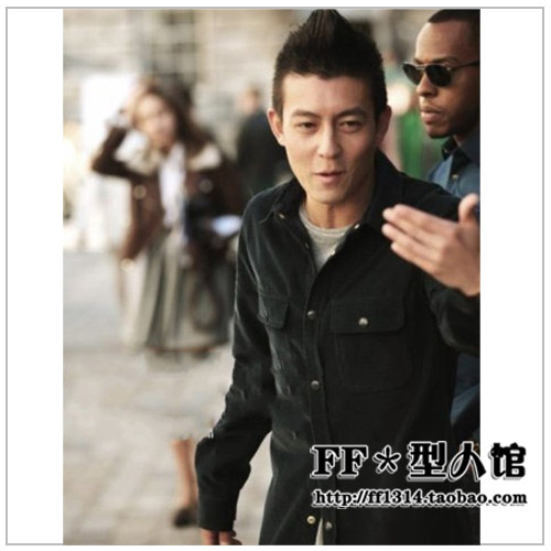 潮牌陈冠希 灯芯绒潮人休闲加厚长袖衬衫 2011秋冬装新款男士衬衣
