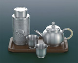 [非典精品]皇家泰芝宝正品授权泰国锡器TS802茶具五件套(木盘)