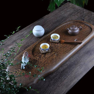 茶具茶盘家用简约创意茶海整块实木鸡翅木质红木制功夫茶托盘排水