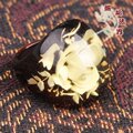 ◆19MM◆佛教七宝-天然血珀 内雕花蜜蜡 花开富贵 戒指■高僧加持