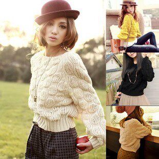 <em>毛衣</em>2012秋装新品 <em>韩版</em>宽松<em>女装</em> <em>套头</em>短装<em>毛衣</em>