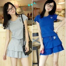 2012新品夏装韩版夏短袖女装裙子时尚家居服 休闲运动套装 8188#P