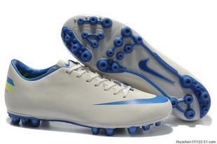  包邮正品新款耐克NIKE刺客8代AG钉 白蓝男鞋足球鞋