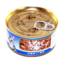 满68包邮金赏宠物罐头猫罐头金枪鱼+丁香鱼猫用170g