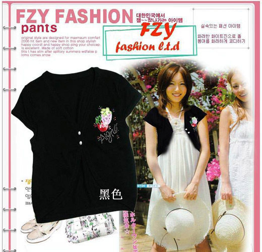 草莓针织衫<em>超短小外套</em>珍珠扣砍<em>肩</em>披肩冰丝<em>开衫</em>