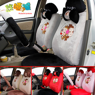 Genuine CICI car seat cover super soft thickened beibei fleece set of 18 cartoons seat cover universal eternal