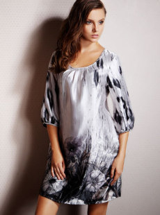 Dream ba Sally household to take women's autumn in new silk sleeve skirt/household skirt 01331 sleep