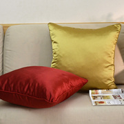 欧式纯色仿真丝绸沙发抱枕方枕腰枕/靠枕套/床头办公样板间靠垫