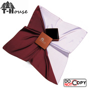 酒红色波点男士丝巾衬衫领巾，韩版围巾圆点小方巾，ns7000精致礼盒