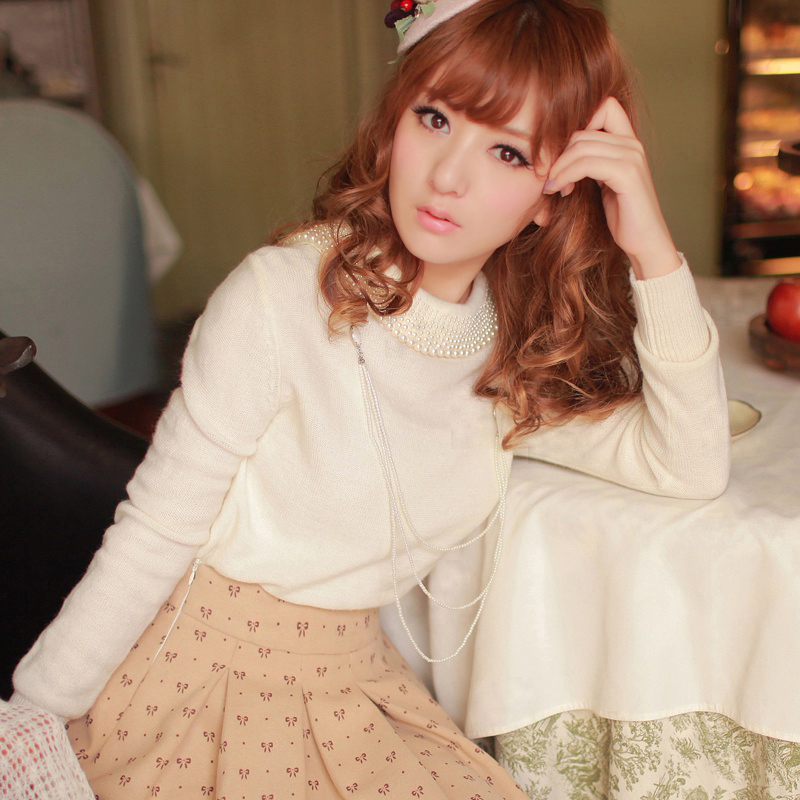 公主镂空罩衫毛衣甜美...