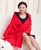 新疆羊毛披肩纯色超大围巾两用超长加厚保暖中国红棉羊毛