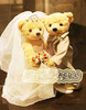 3宫熊情侣熊婚纱(熊婚纱，)泰迪熊结婚熊结婚礼物婚纱熊对熊送支架