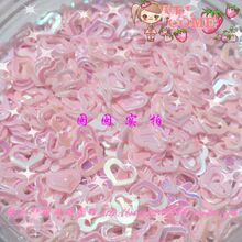 4mm幻彩镭射镂空爱心混装亮片 幻彩粉 1元100片(88包邮)