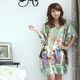 外贸原单2010新款夏装绿色蝙蝠袖仿真丝睡裙时尚家居服性感睡衣女