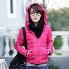 包邮2011秋冬新款非艾莱依纯色拉链设计连帽短款羽绒服