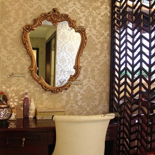 欧式浴室镜玄关镜挂壁镜，美式装饰镜子化妆美容镜子洗手间厕所镜子