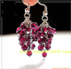 滋阴养颜超美玫红色石榴石耳坠