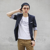 2011新款潮流小西服 男 韩版修身小西装休闲西服男款外套短袖西装