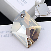 施家奥地利水晶元素3265-20mm-gsha(金香槟(金香槟，))双孔斜菱手缝石